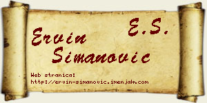 Ervin Simanović vizit kartica